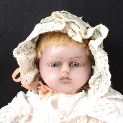 Lot 350 - Victorian poured wax doll