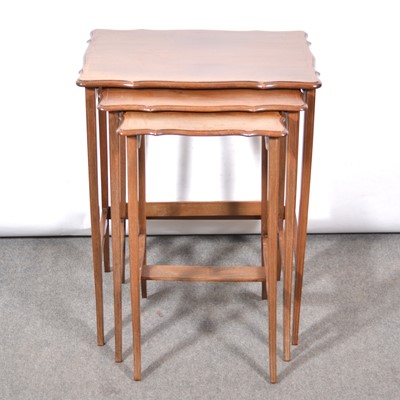 Lot 435 - Nest of three Edwardian inlaid mahogany occasional tables