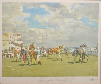 Lot 5 - Alfred J Munnings, Unsaddling at Epsom