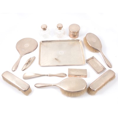 Lot 226 - Matched silver dressing table set