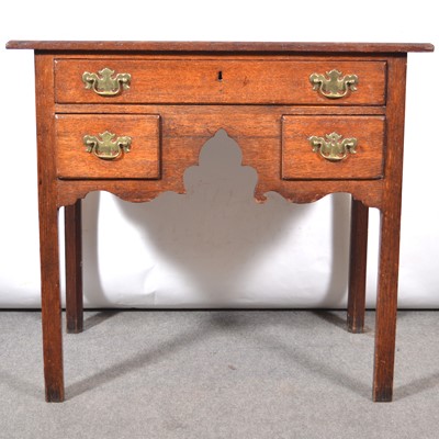 Lot 492 - George III style oak lowboy, 19th Century