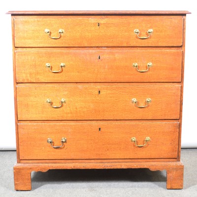 Lot 498 - George III oak chest of drawers