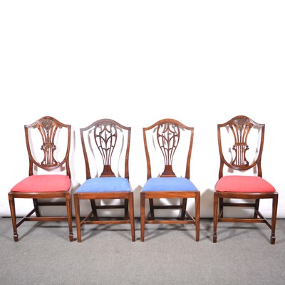 Lot 368 - Set of six George III mahogany dining chairs, and two others