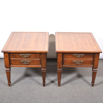 Lot 479 - Pair of modern oak bedside tables.