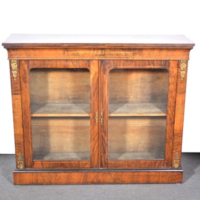 Lot 572 - Victorian inlaid walnut vitrine