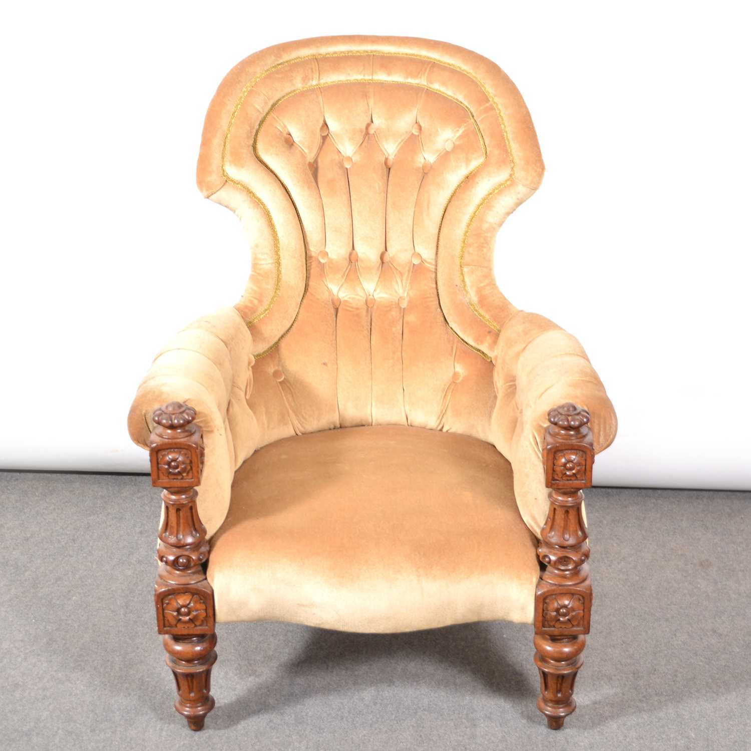 Lot 388 Victorian easy chair,