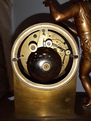 Lot 85 - French 19th Century gilt spelter mantel clock.