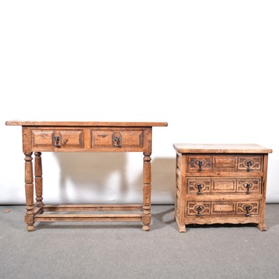 Lot 500 - Eastern hardwood side table, and small cabinet