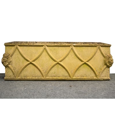 Lot 537 - Pair of modern stone rectangular planters
