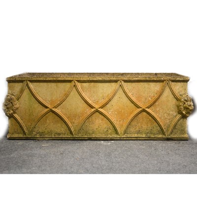 Lot 537 - Pair of modern stone rectangular planters