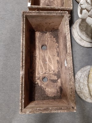 Lot 537 - Pair of modern stone rectangular planters