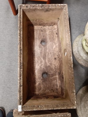 Lot 537 - Pair of modern stone rectangular planters