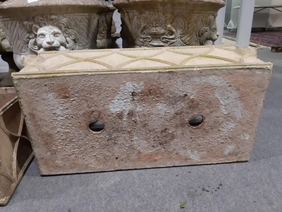 Lot 537 - Pair of modern stone rectangular planters