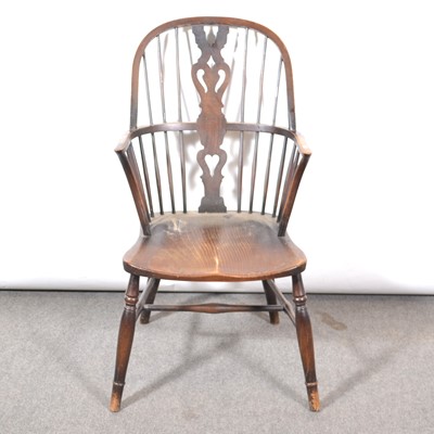 Lot 371 - Victorian style elm, beech and ash windsor chair