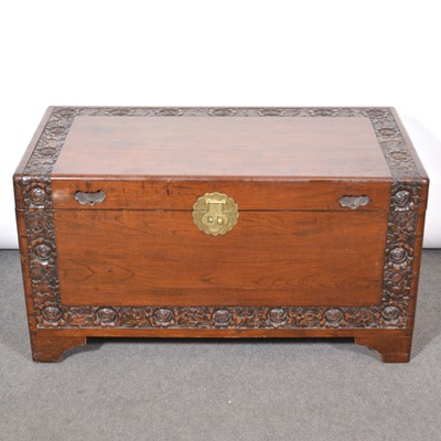 Lot 331 - Singapore carved camphor wood chest