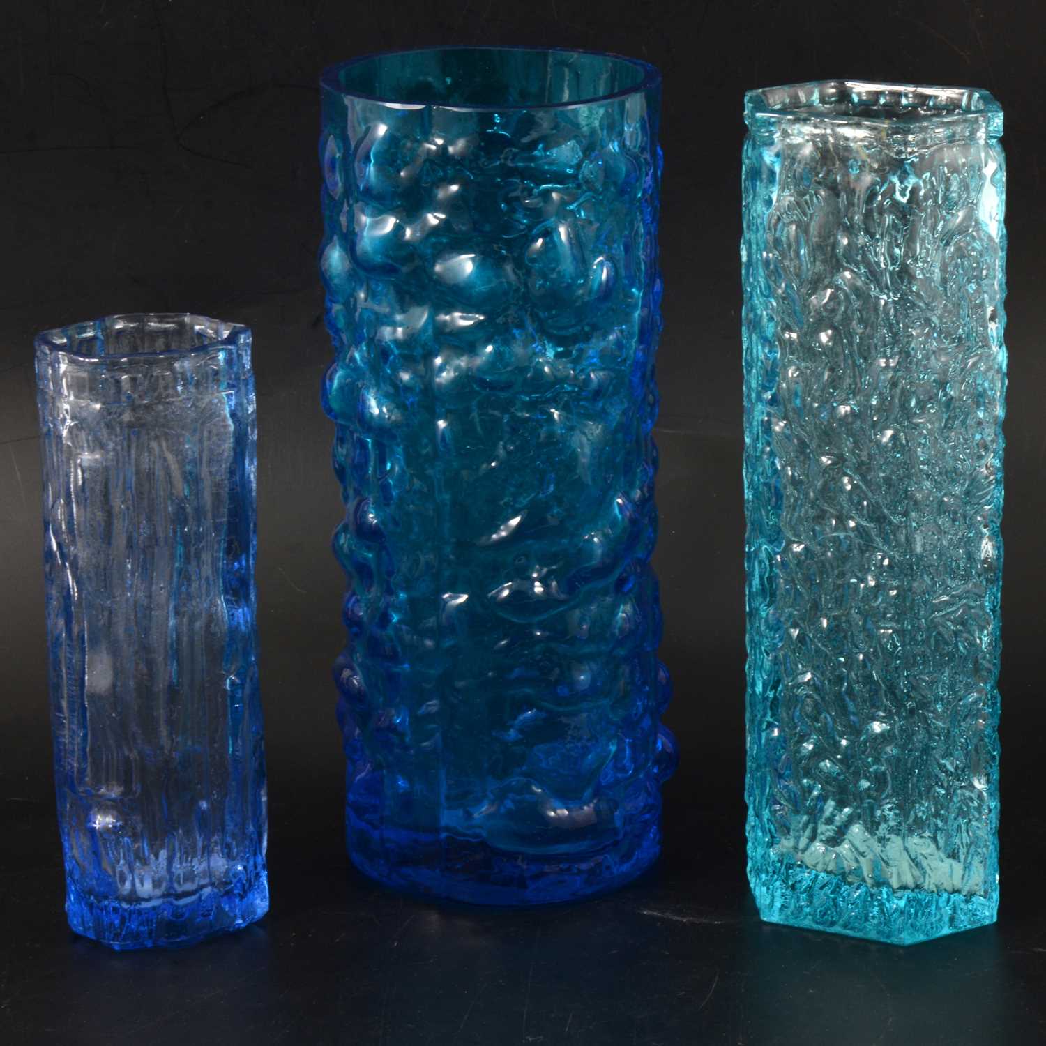 Lot 4 - Whitefriars Bark Textured glass vase, and two others in the same style.