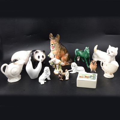 Lot 71 - Porcelain animals, figures, and other decorative ceramics.
