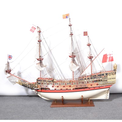 Lot 163 - A hand-built model galleon sailing ship of the HMS Sovereign of the Seas