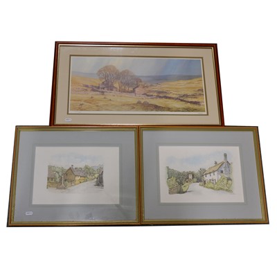 Lot 466 - Alan Ingham, Dales river scene print, and other prints.