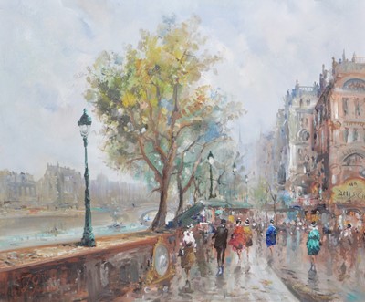 Lot 102 - J Giordano, By the River Seine