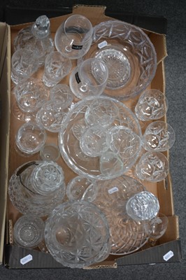 Lot 61 - Waterford Crystal 'Colleen' pattern decanter, Dartington Crystal vase and other cut glasswares.