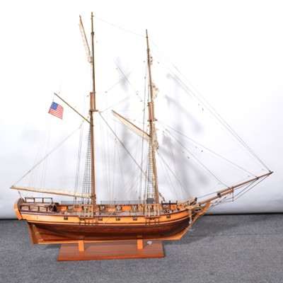 Lot 161 - A scratch-built model of a sailing Schooner ship