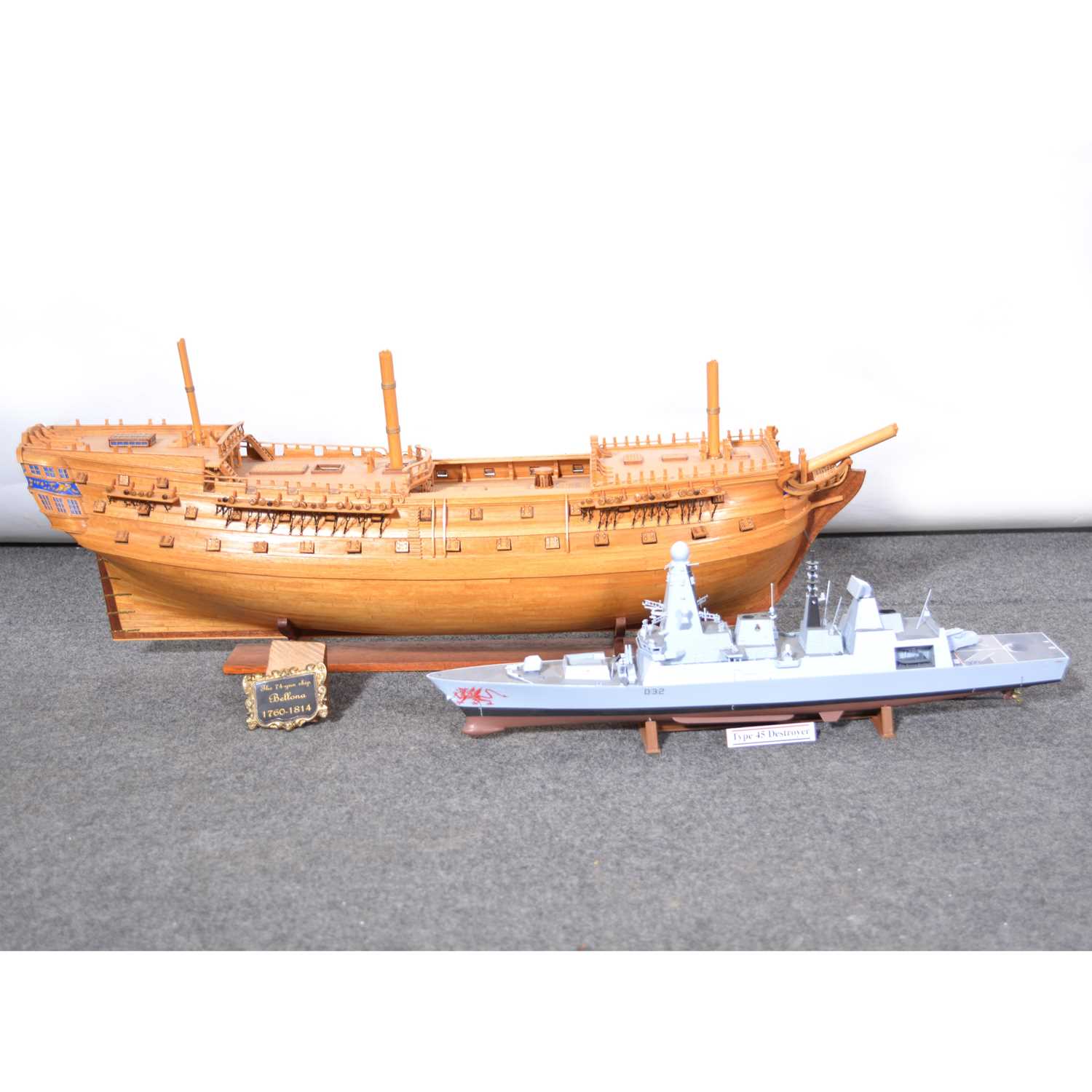 Lot 166 - A part-built scratch-built sailing galleon and one other.