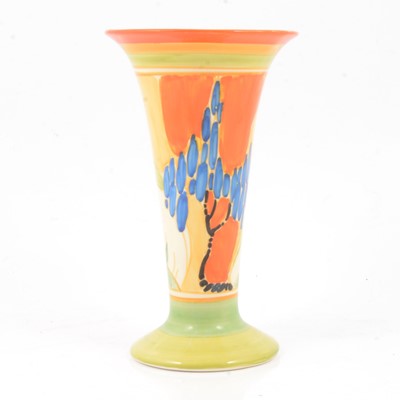 Lot 166 - Clarice Cliff, a Windbells pattern vase, shape 280.