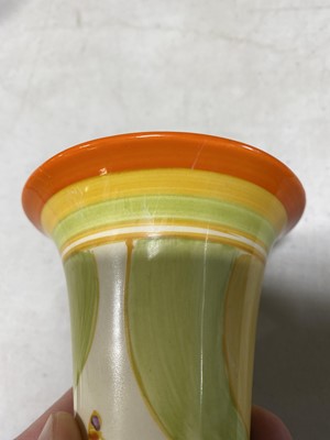 Lot 166 - Clarice Cliff, a Windbells pattern vase, shape 280.