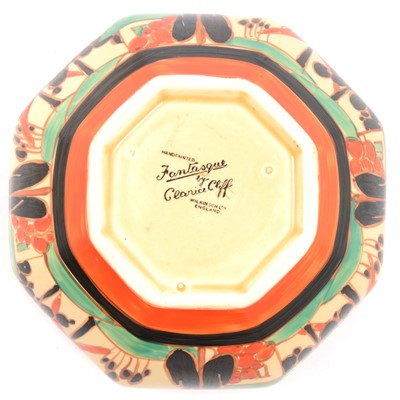 Lot 163 - Clarice Cliff, a Tree and House pattern, Kendal shape octagonal bowl.