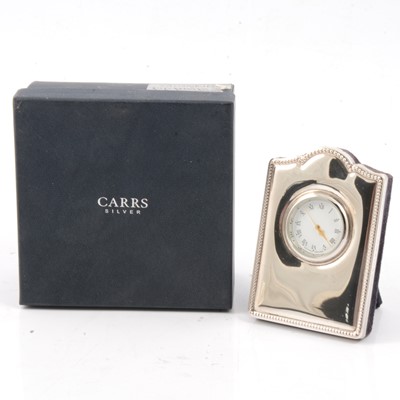 Lot 234 - Carr's of Sheffield mini sterling silver clock, bead design, new and boxed.