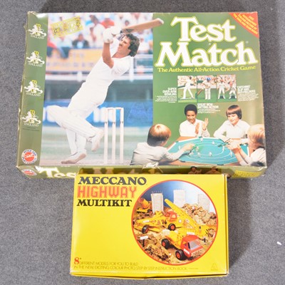 Lot 307 - Meccano Highway set and cricket game.