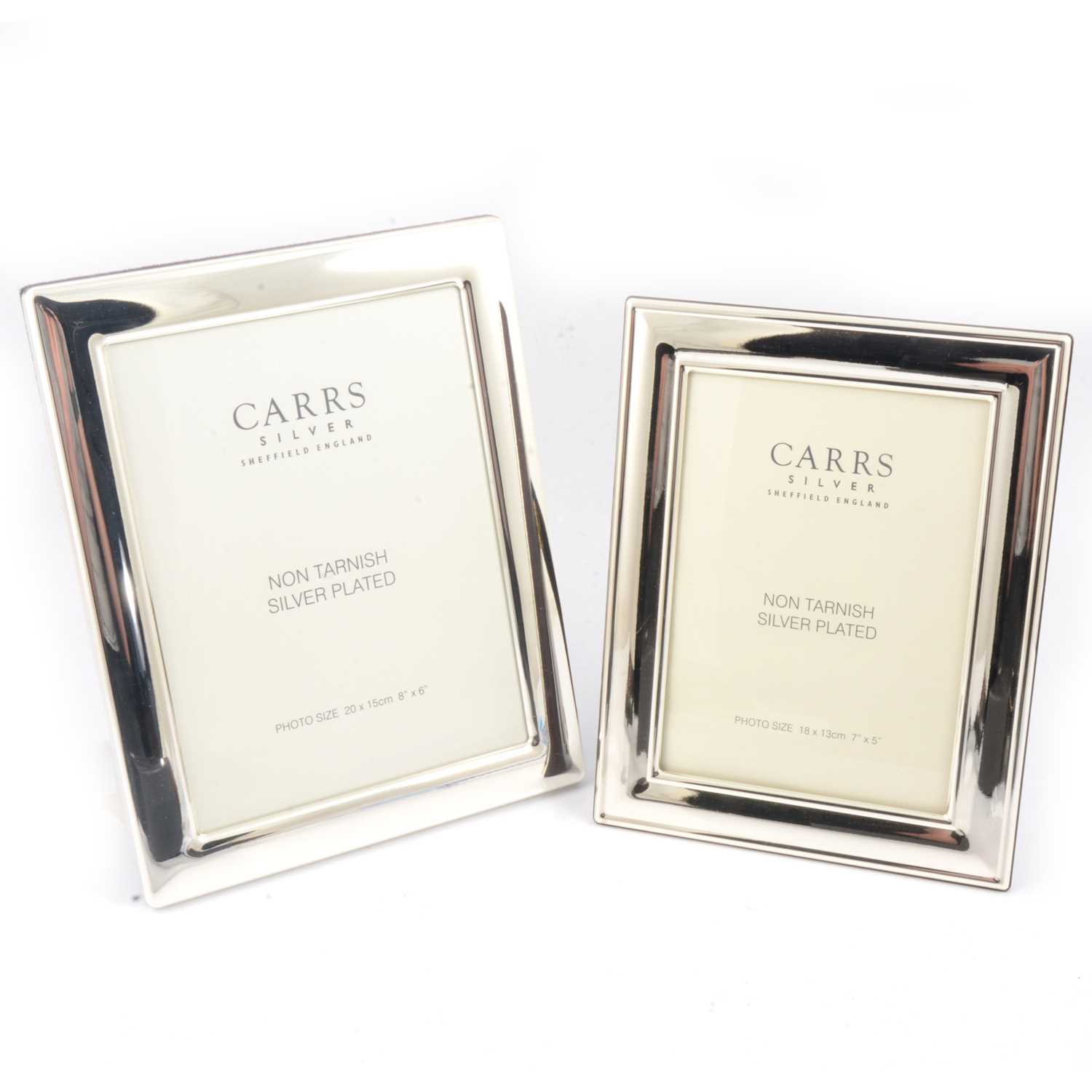 Lot 189 - Carr's of Sheffield Ltd, two large silver-plated photograph frames, new and boxed.
