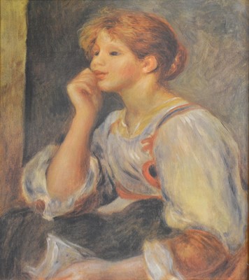 Lot 330 - After P-A Renoir, A Girl With A Letter, and other pictures / prints.