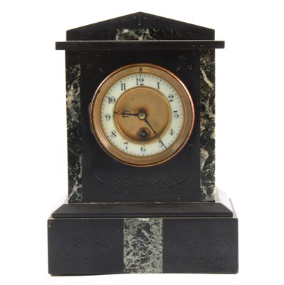 Lot 81 - Victorian slate and marble mantel clock