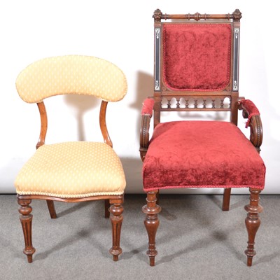 Lot 421 - 19th Century Italian style single chair and a Victorian childs chair