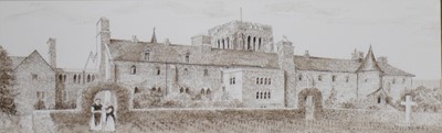 Lot 346 - Brian Hollingshead, a collection of drawings including Leicestershire landmarks.