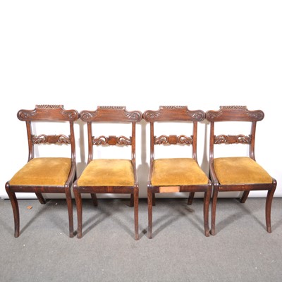 Lot 369 - Set of four William IV mahogany dining chairs