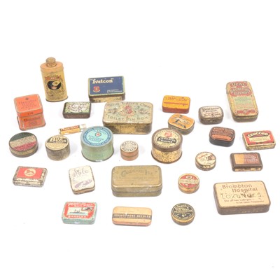 Lot 127 - Pill tins, medical related, medician tins; gramophone needle tins and home products