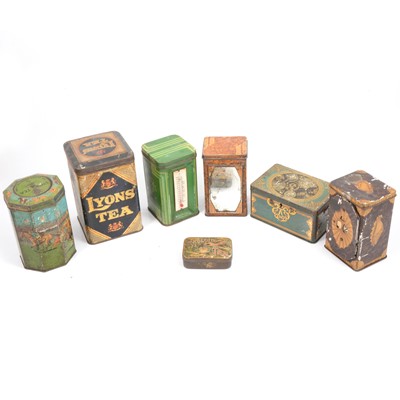 Lot 128 - Seven mostly Lyon's early 20th century tea tins