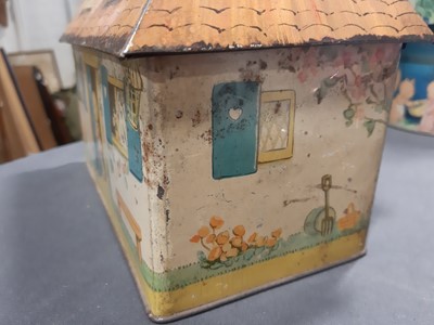 Lot 130 - Mabel Lucie Attwell Fairy Tree money box biscuit tins