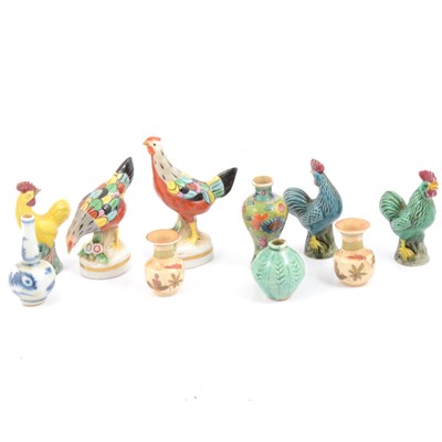 Lot 60 - Miniature Chinese ceramic vases and bird models.