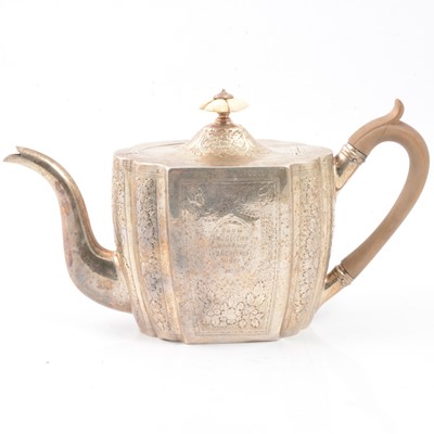 Lot 229 - Georgian silver teapot, George Smith & Thomas Hayter, London 1800.