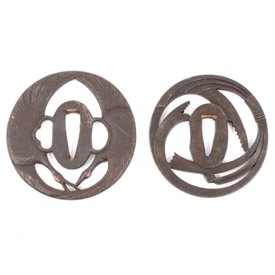 Lot 200 - Two Japanese iron tsuba