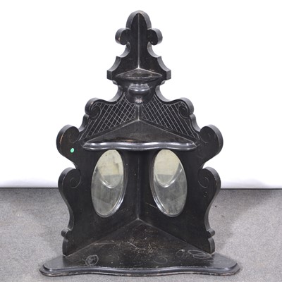 Lot 424 - Victorian black painted mahogany corner shelf