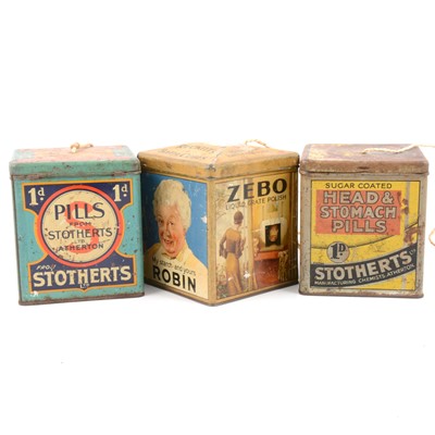Lot 145 - String box type advertising tins.