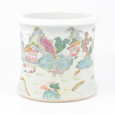 Lot 89 - Chinese porcelain brush pot, Qianlong mark.