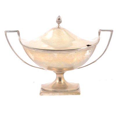 Lot 209 - George III urn-shape pedestal sugar bowl, John Emes, London 1799.