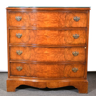 Lot 276 - Reproduction walnut serpentine entertainment cabinet