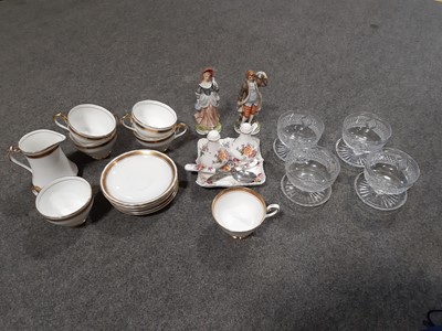 Lot 18 - Etruria of Wedgwood 'Moss Rose' part dinner service, and other part tea services and glasswares.
